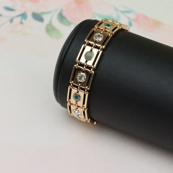 Elegant Rose Gold Bracelet with Evil Eye and Crystal Accents, XPBL0710 - Picture 11 of 12